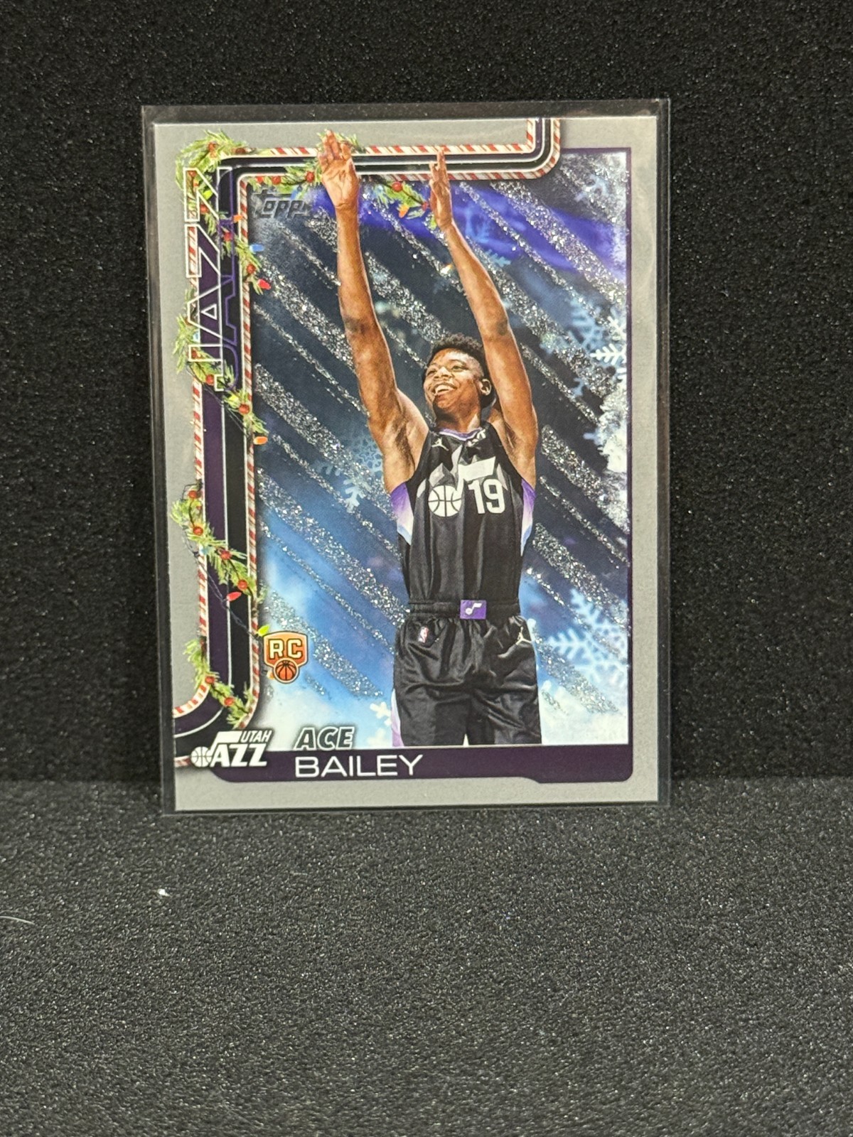 2025-26 TOPPS HOLIDAY NBA SILVER GLITTER - ACE BAILEY UTAH JAZZ #H165 - RC