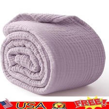 100 Cotton Muslin Blanket Soft Breathable Lightweight Cozy Throw Versatile All