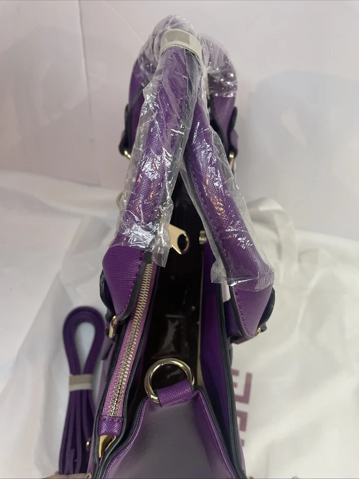 Dasein 女式经典紫色公文包手提包办公室挎包钱包单肩包 — 第 3/4 张图片