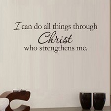 All Things Through Christ Bible Quote Removable PVC Wall Stickers