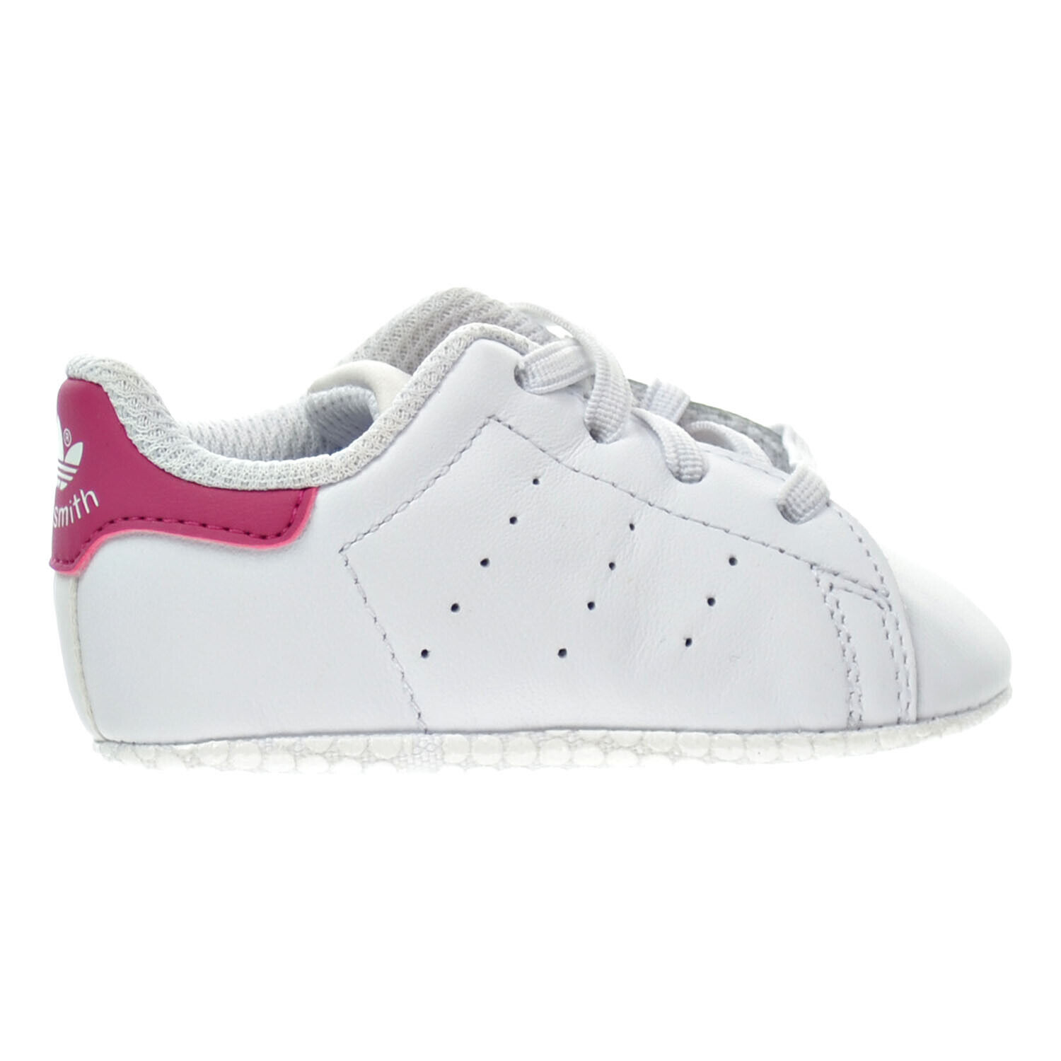 beneficio submarino huella Adidas Stan Smith Crib&#039;s Shoes White-White-Bold Pink s82618 | eBay