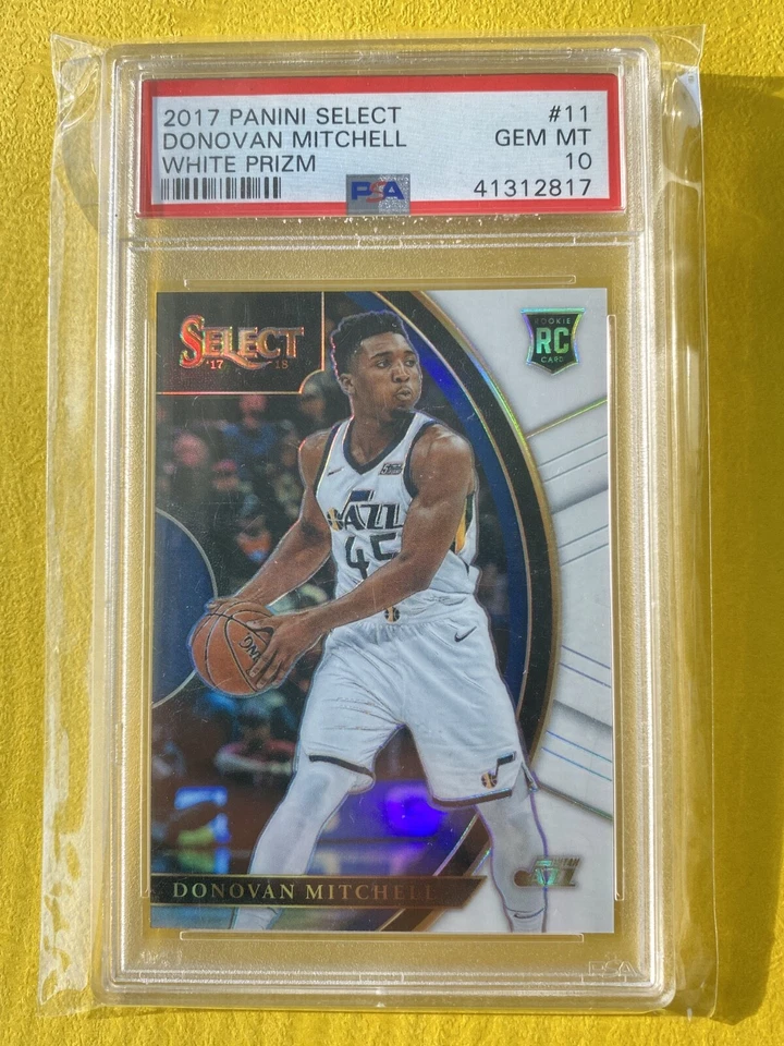 Donovan Mitchell Rookie RC 2017 Panini Select White Prizm #11 35/149 PSA 10 - Image 3 of 4