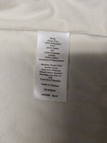 Chaqueta para mujer Talbots usada en excelente estado talla M blanca imitación piel y nailon asimétrica cremallera completa - Imagen 7 de 10