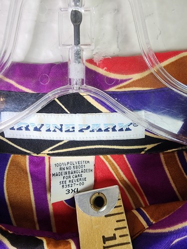 Irvine Park 3XL Polyester Collared Shirt Abstract Colorful Design With Pocket - Picture 5 of 12
