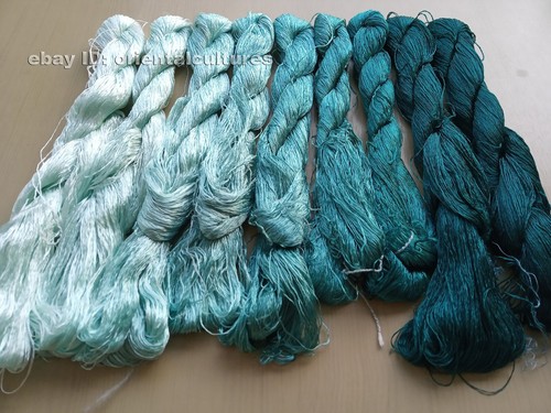 9bundles 100%real natural mulberry silk,hand-dyed embroidery silk floss/thread - Picture 4 of 12