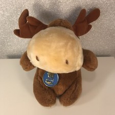 Rare Vintage 1984 Anne Klocko Dakin 6" Tan  Brown Plush Moose w/ Tag