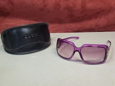 Gucci Womens Purple Horsebit 2562/S PT2 60 15 115 Oversize Square Sunglasses