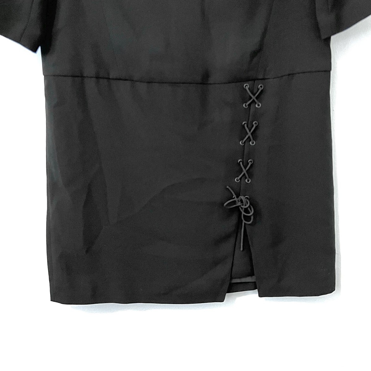Tibi Black Lace Up Slit Dress 6 | eBay