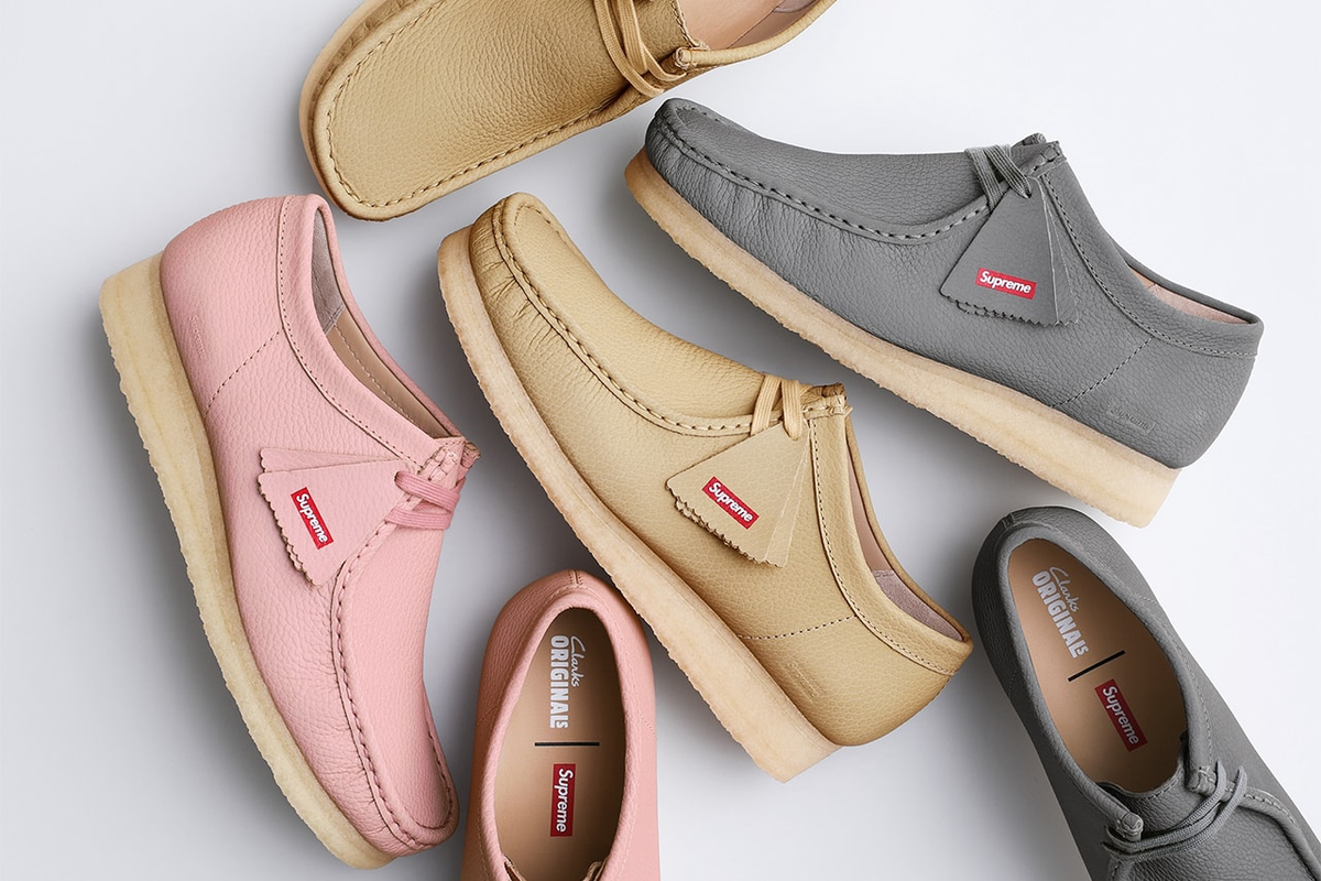 Supreme × Clarks Reflective Wallabee Pink 25SS Week 17 UK 4