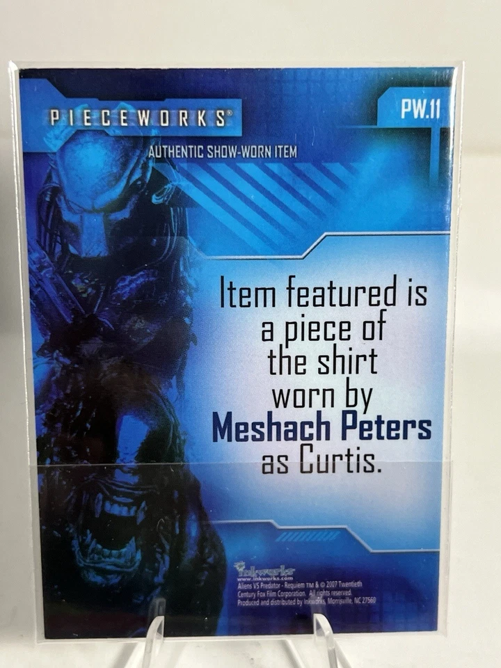 2007 ALIENS vs PREDATOR REQUIEM Meshach Peters as Curtis. PIECEWORKS CARD Pw11 - Image 2 of 2