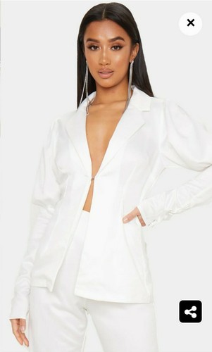 Satin Puff Sleeve Blazer Size 
