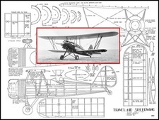 Model Airplane Plans (FF): Travel-Air Speedwing 1/16 Scale 23" Wingspan Rubber