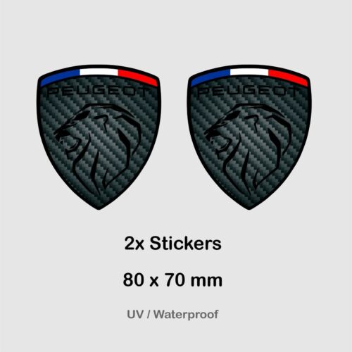 2x PEUGEOT SPORT Stickers Side Decals Carbon Gti 206 207 307 208 3008 Rcz Badge - Bild 1 von 2