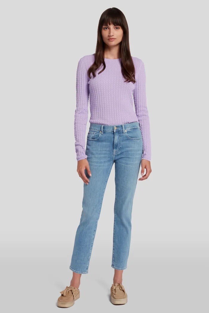 For All Mankind Slim illusion Playbook Relaxed Skinny Jeans Light Blue  W29 NEW