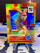 2022 Cam Taylor-Britt Panini Donruss Gold Holo Press Proof Rated Rookie #378