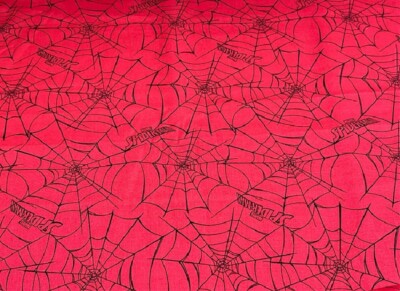 Spiderwebs on Red Fabric by Marvel, Spiderman Webs, Superhero, Novelty, BTHY