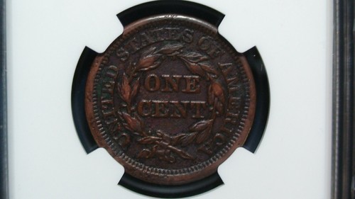 1847 Braided Hair Large Cent NGC AU 1C Coin PRICED TO SELL NOW! - Picture 4 of 4
