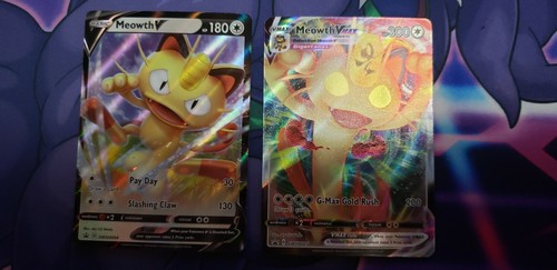 Pokemon - Meowth V & Meowth VMAX - SWSH004 SWSH005 - Both Black Star Promos