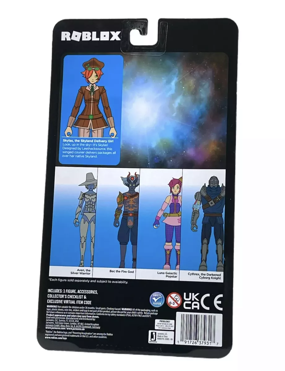  Roblox Imagination Collection - Skylas, the Skyland Delivery  Girl Figure Pack [Includes Exclusive Virtual Item] : Toys & Games