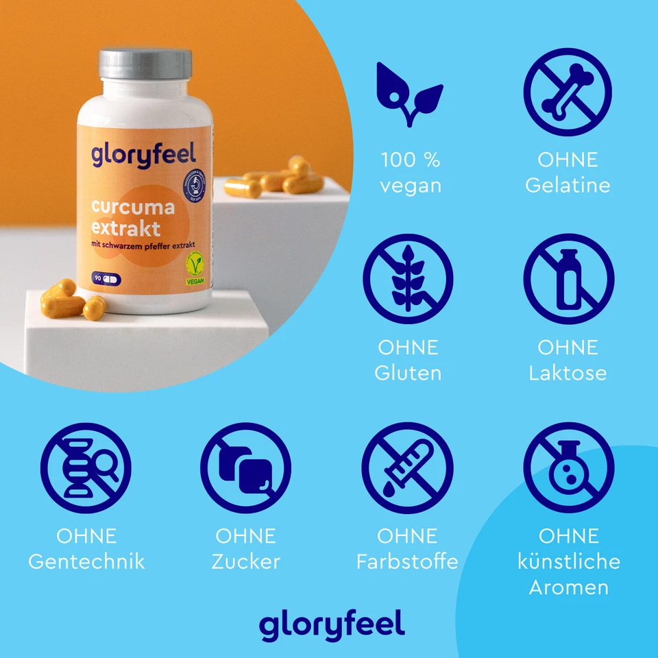 Curcuma Extrakt Kapseln - 95% Extrakt Hochdosiert - Angereichert mit Bio Curcuma - Bild 3 von 4