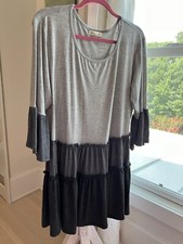 DRESS Plus SZ 2X GRAY W/RUFFLE BY INDIGO SOUL