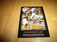RAYMOND BERRY AUTOGRAPHED FOOTBALL CARD BALTIMORE COLTS FLEER 97-98