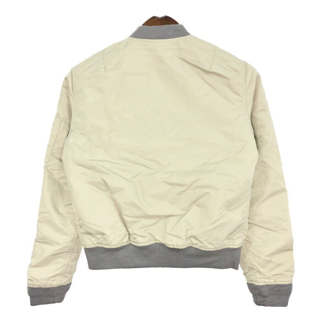90s Schott MA-1 Flight Jacket Military Mens L Beige Nylon