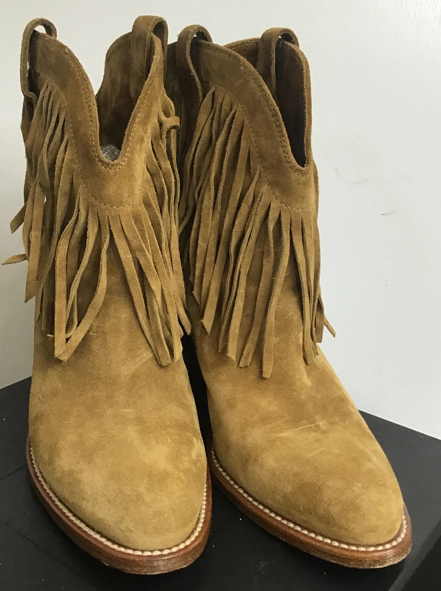 Brown booties 2025 with fringe