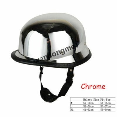 Black DOT German Street Bike Half Face Sport Helmet For Chopper Cruiser Biker