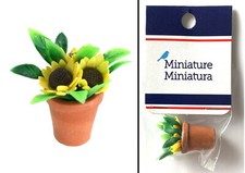NEW MINIATURE MINI SUNFLOWER FLOWERS WINDOW POTTED PLANT DOLLHOUSE FLOWER