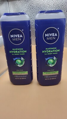 2 NIVEA TRTAZ11A  Maximum Hydration 3 in 1 Body Wash 16.9 Fluid Oz Aloe Vera 1F7