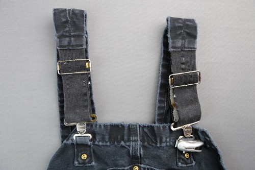 Vintage Men's Carhartt Black Duck Canvas Double Knee Overalls Distressed 46x28 - Picture 3 of 12