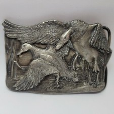 Vintage 1977 Bergamot Brass Works Flying Geese Hunting Belt Buckle Z-144 BB31