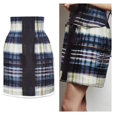 Marissa Webb Elodie Window Plaid Silk Faille & Organza Tulip Silk Skirt WS0045 4