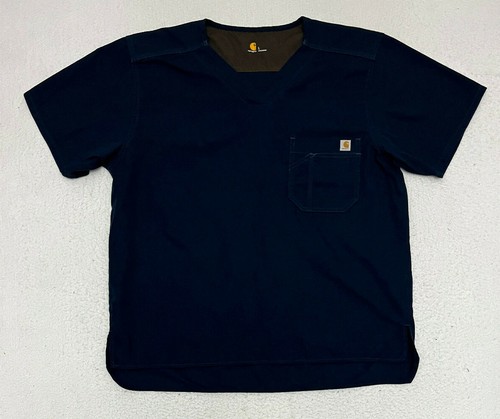 Carhartt Scrub Top Shirt Navy Blue Mens 
