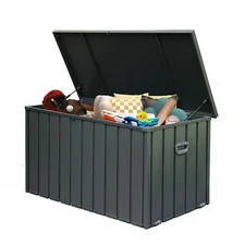 Domi 200 Gallon Metal Deck Box Built-in a Oxford Fabric Storage Bag w/Lockable