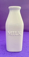 FITZ and FLOYD GLAZED WHITE PORCELAIN MILK BOTTLE  EVERYDAY WHITE VASE SALE!