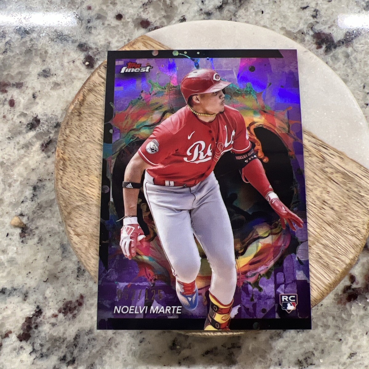2024 Topps Finest NOELVI MARTE ROOKIE CARD SP PURPLE RARE #232 RC 