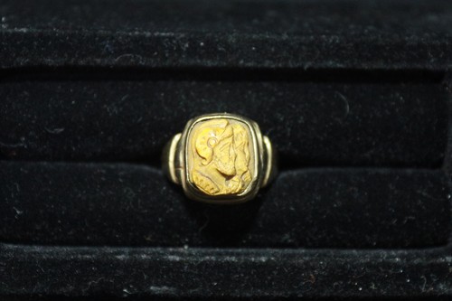 10K Yellow Gold, Tiger Eye, 5.2 Grams, Size 9.25