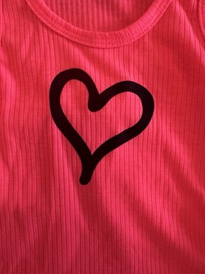 Sofi Pink Heart Girls Size 5 Tank Top Ribbed