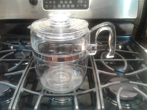 Vintage Pyrex Flameware Glass Percolator 9 Cup Coffee Pot & Lid ONLY #7759 NICE
