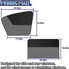 Car Window Shades, Magnetic Side Window Sun Shade Curtain, Half Blackout Ha...