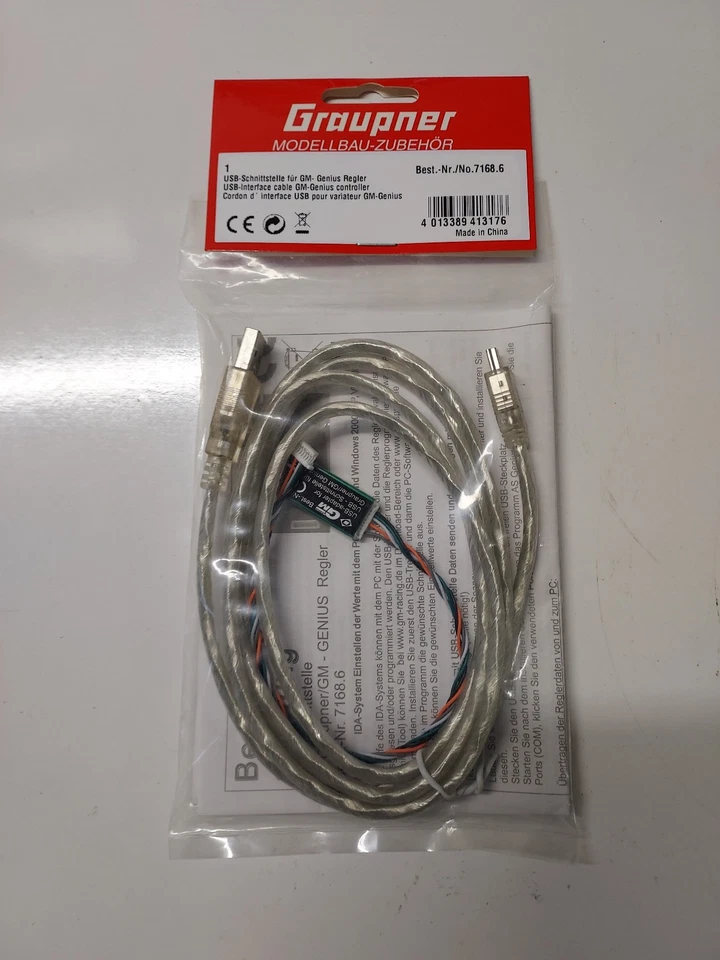 GRAUPNER 7168.6 Cordon d'interface USB pour variateur GM-Genius *** NEUF *** - Photo 1/3