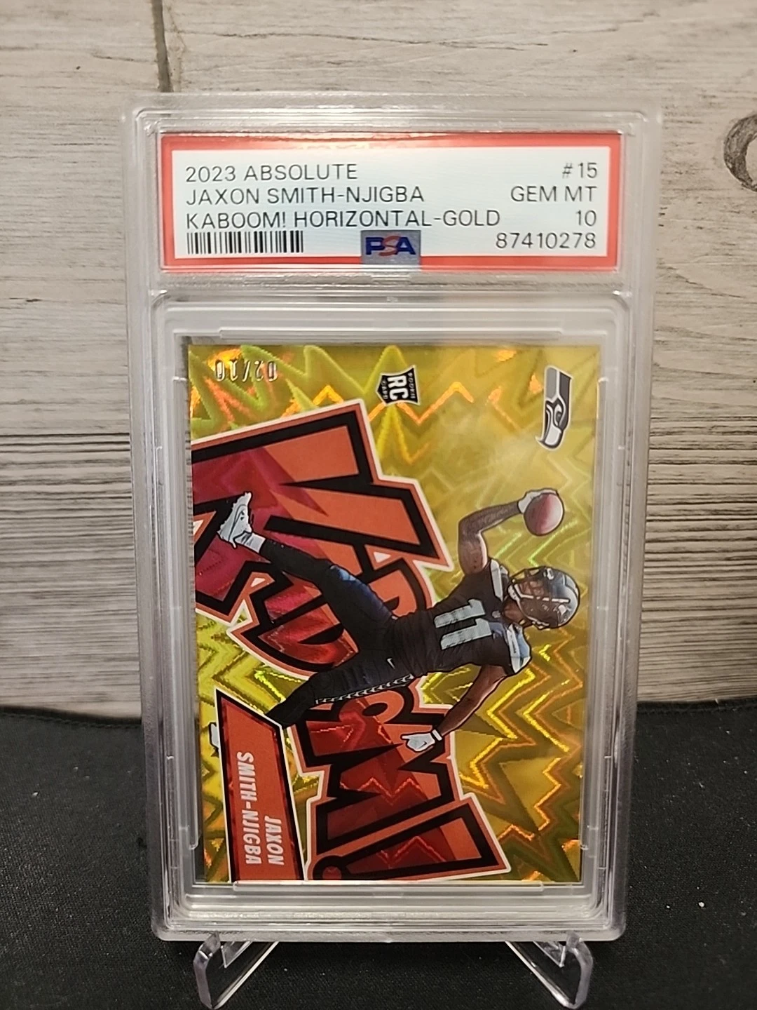 Jaxon Smith-Njigba Panini Absolute Kaboom! Horizontal #15 Gold