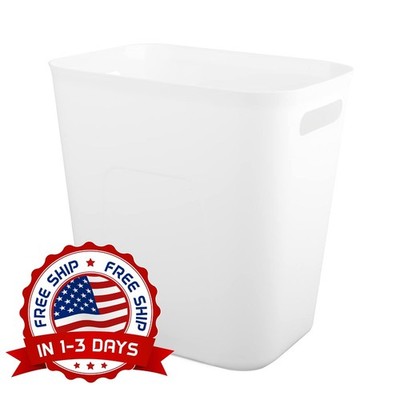 Bote De Basura Pequeño De Plástico, Rectangular, De 3,5 Galones, Color Blanco US