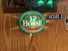 Vintage Green Genesee 12 Horse Ale Beer Wall Sign Light