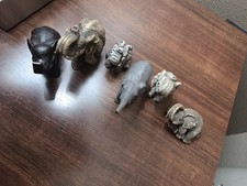 Elephant Figurines Lot Stone Decorative Collectibles Set of 5