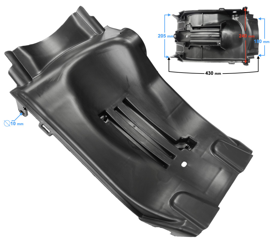 Boîtier d'aile arrière partie arrière GT 125 garde-boue carénage plastique