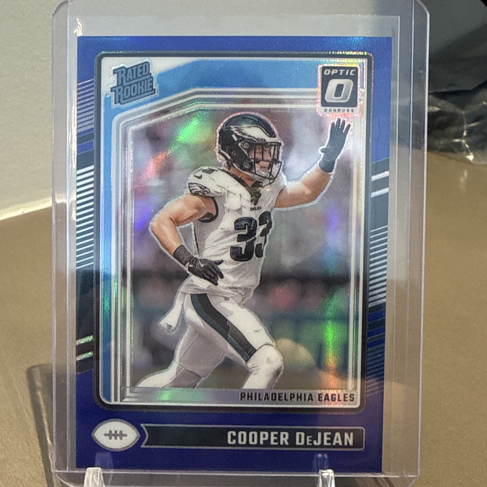 2024 Panini Donruss Optic - Rated Rookie Cooper DeJean #221 Blue Prizm /199 (RC)