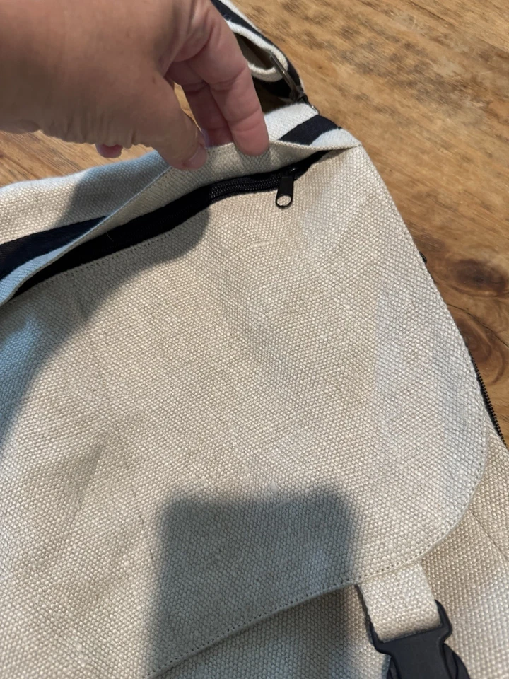 Bolso Bandolera Ecoolution Cáñamo 16" Ecológico Cartera Laptop Hombro Marfil Foto 3 de 4